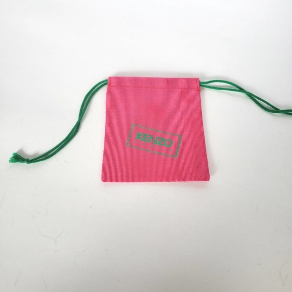 Kenzo Paris Dust Bag Small Pink Green Pouch Drawstring 3x4" Soft Designer - Picture 1 of 4